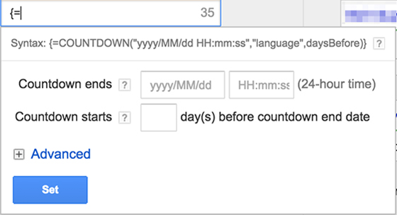 google countdown