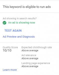 adwords quality score