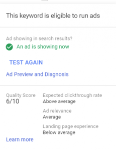 adwords quality score